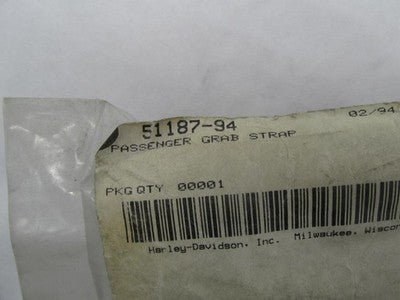 Harley Davidson Genuine NOS Passenger Pillion Seat Grab Strap 51187-94
