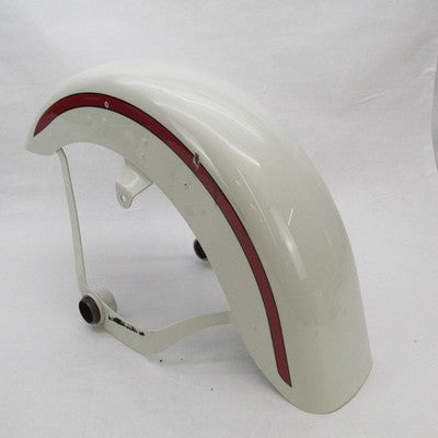 Harley OEM 97 Heritage Springer FLSTS Front Fender Birch White w/ Red