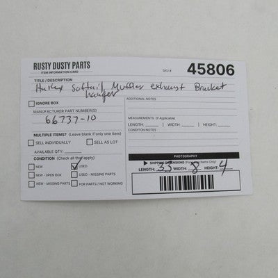 Harley D OEM Muffler Exhaust Bracket Hanger Softail Heritage 10-17 667