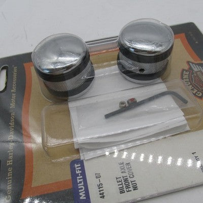 Harley-Davidson OEM NOS Narrow Band Billet Front Axle Cover Kit 44115-