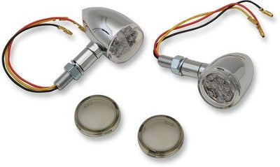 Drag Specialties LED Mini Deuce Marker Light Kit Chrome/Amber 2040-195