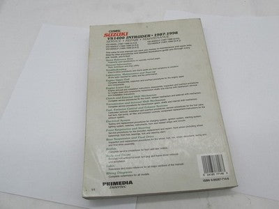 Clymer Suzuki 1987-1998 VS1400 Intruder Service Repair Manual Book