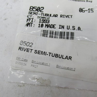 Lot of 9 Harley-Davidson OEM NOS Semi-Tubular Rivets 8502