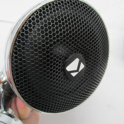 Pair of Kicker Chrome Handlebar Mounted Enclosed Speakers Weather Proo