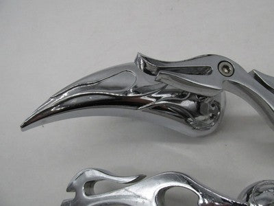 Pair of Harley-Davidson Chrome Flame Teardrop Side Mirrors