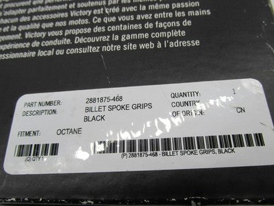Victory Genuine NOS OEM Billet Spoke Handlebar Grips Black 2881875-468