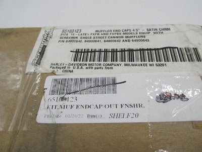 Harley Genuine NOS Satin Chrome Screamin Eagle Cannon Muffler End Caps