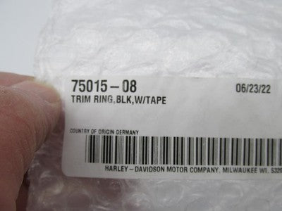 Harley Davidson Genuine NOS CVO Touring Black Trim Ring with Tape 7501