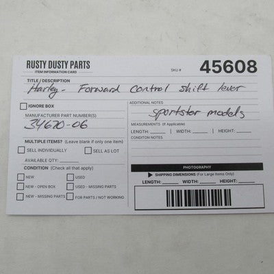 Harley Davidson OEM Sportster Chrome Forward Control Shift Lever 34670
