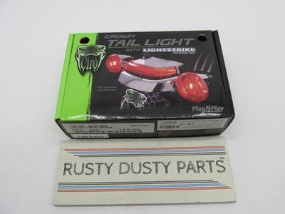 Ciro NOS 40154 Crown Tail Light w/ Lightstrike for Harley, Smoke/Black