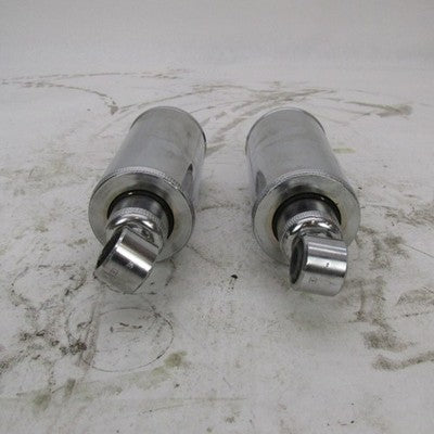 Pair of Harley OEM Softail CHROME Profile Low Rear Suspension Shocks 5
