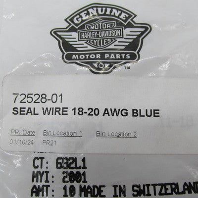 Lot of 9 Harley-Davidson OEM NOS 18-20 AWG Seal Wires Blue 72528-01