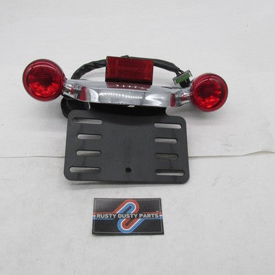 Harley OEM Chrome Rear Turn Signal Light Bar & License Plate Bracket 6