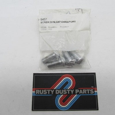 Lot of 4 Harley OEM NOS 3/8"-16 x 7/8" Chrome TORX Button Cap Screws 9