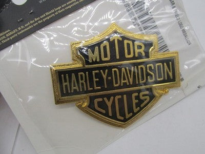 Harley OEM NOS Gold Bar & Shield Logo Self-Adhesive Medallion, Large 9