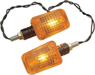 K & S Universal Mini-Stalk Marker Lights Mini Carbon with Amber Lens 2