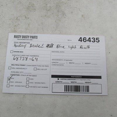 Harley Davidson OEM NOS AMF Sealed Beam Blue Police Pursuit Lamp 68728