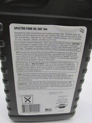 Spectro Genuine NOS Motorcycle Fork Oil SAE 10 10W 1 Liter 310244