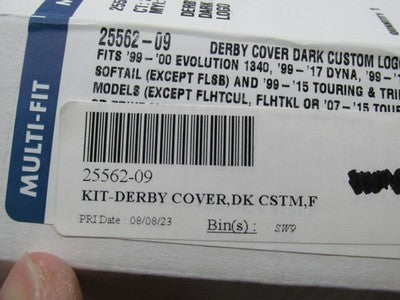 Harley Davidson Genuine NOS Derby Cover Dark Custom Logo Kit 25562-09