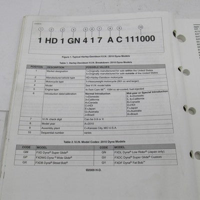 Harley-Davidson Official Factory 2010 Dyna Models Parts Catalog 99439-