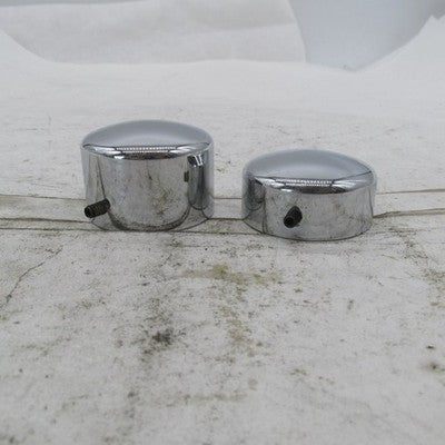Pair of Harley OEM Chrome Rear Axle Front Nut Covers Dyna Softail 08-1