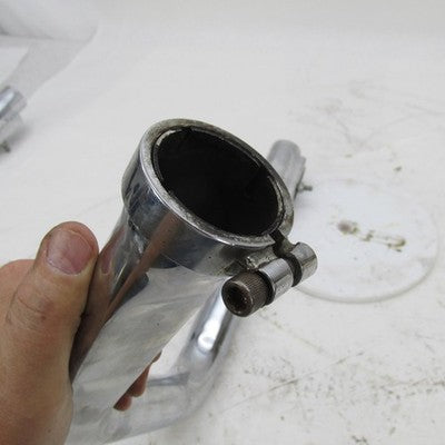 Pair of Vintage Harley Davidson Chrome Staggered Dual Exhaust Head Dra