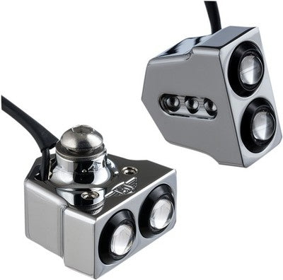 Joker Machine Rat Eye LED Side Mount Turn Signals Black/Red 05-208-RB