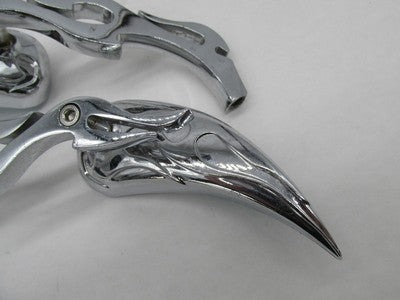 Pair of Harley-Davidson Chrome Flame Teardrop Side Mirrors
