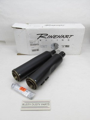 Rinehart Racing NOS Harley Davidson Pair Muffler Black with Bronze 500