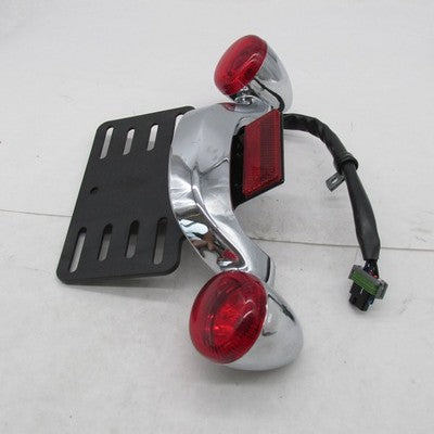 Harley OEM Chrome Rear Turn Signal Light Bar & License Plate Bracket 6