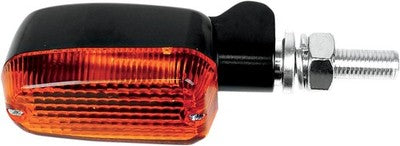K & S Black Satin Aluminum Marker Lights Oblong with Amber Lens - Sing