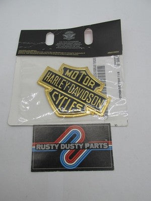 Harley OEM NOS Gold Bar & Shield Logo Self-Adhesive Medallion, Large 9