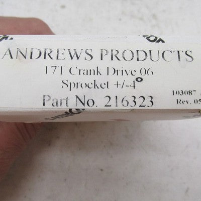 Andrews NIB Harley 17-Tooth Adjustable Outer Crankshaft Sprocket 2163