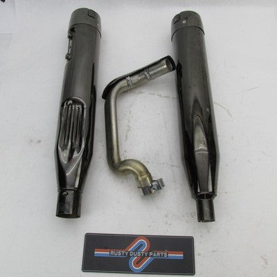 Set of Harley OEM Stock 17-24 CVO Scorched Chrome Mufflers w/ Crossove