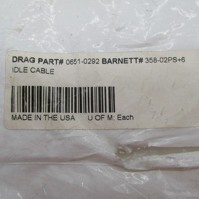 Barnett NOS Harley Touring +6" Platinum Series Idle Cable 358-02PS+6 0