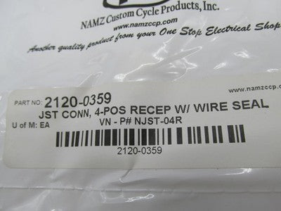Lot of 5 NAMZ NOS NJST-04R Connector 4-Position Female w/ Wire Seal 21