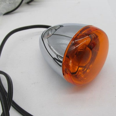 Harley Davidson OEM Pair of Chrome Amber Bullet Turn Signals Assembly
