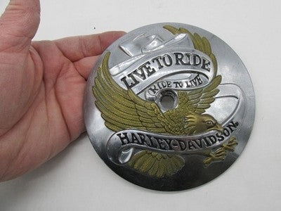 Harley Davidson Genuine Live To Ride Gold Eagle 5.5" Air Cleaner Cover