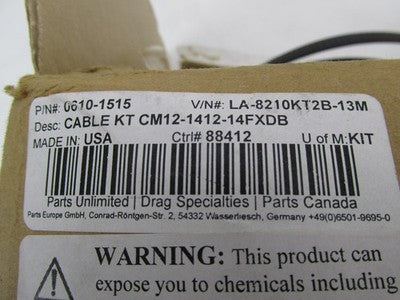 LA Choppers Handlebar 12-14" Ape Hanger Cable Kit Harley FXDB LA-8210K