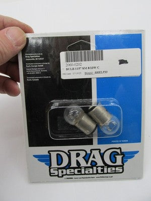 Drag Specialties NOS - 2 Pack - 1157 Bulb 8/23W Small Globe, Clear 206