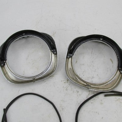 Pair of 1957 Chevy Bel Air 210 150 Nomad LH RH Headlight Bezels w/ Gas