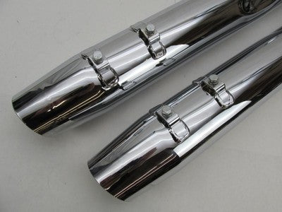 Pair of Harley-Davidson Stock Chrome Exhaust Mufflers 64900235B & 6490