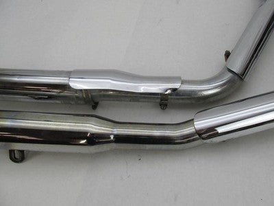 Set of Harley-Davidson Chrome EVO Drag Exhaust Pipes with Baffles