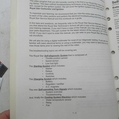 Lot of 4 Yamaha Royal Star Electrical Systems Training Service Manual
