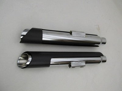Vance & Hines NOS 46841 Twin Slash 3" Round Slip-On Mufflers Black 180