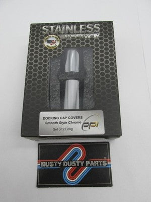 Pro Pad NOS Set of 2 Long Docking Cap Covers, Smooth Style Chrome 3550