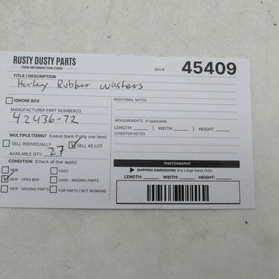 Lot of 27 Harley-Davidson OEM NOS Rubber Washers 42436-72