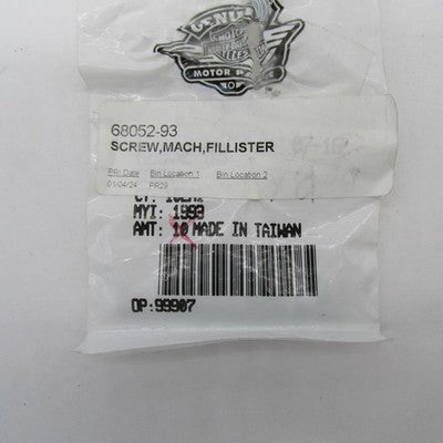 Lot of 8 Harley-Davidson OEM NOS Fillister Head Machine Screws 68052-9