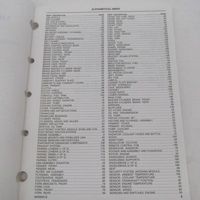Harley Davidson Official Factory 2017 FLHXSE Model Parts Catalog 94000