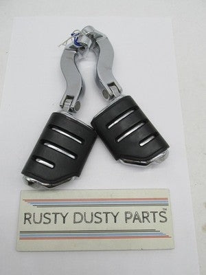 Harley Touring Softail Dyna Chrome Rider Highway Pegs w/ Swept Back Mo